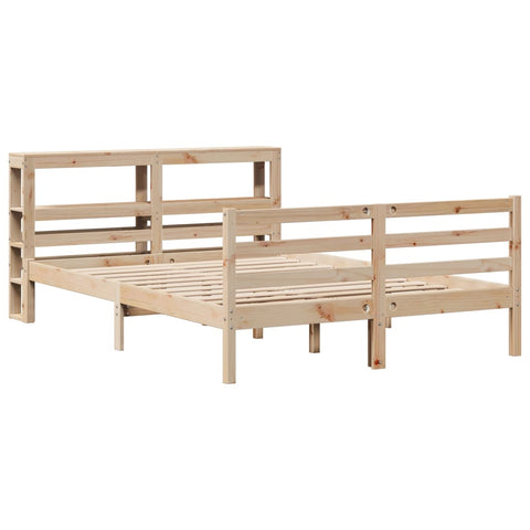 vidaXL Bed Frame without Mattress 150x200 cm King Size Solid Wood Pine