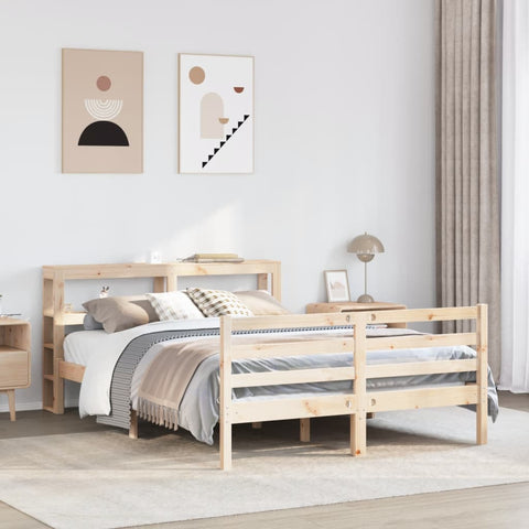 vidaXL Bed Frame without Mattress 150x200 cm King Size Solid Wood Pine