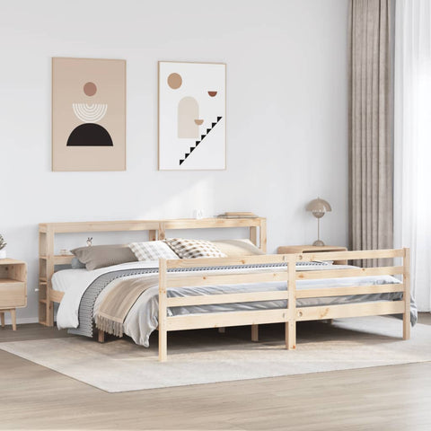 vidaXL Bed Frame without Mattress 180x200 cm Super King Solid Wood Pine