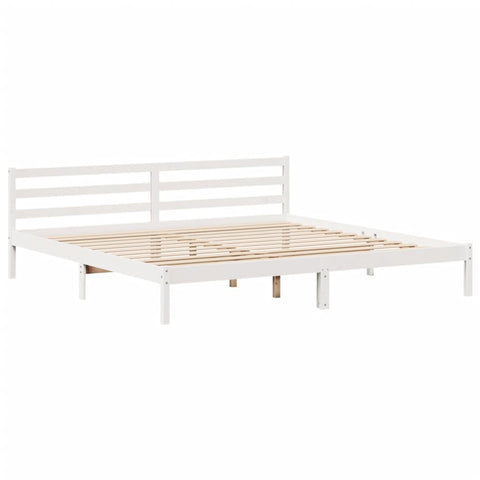 vidaXL Bed Frame without Mattress White 180x200 cm Super King Solid Wood Pine
