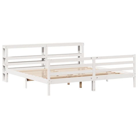 vidaXL Bed Frame without Mattress White 200x200 cm Solid Wood Pine