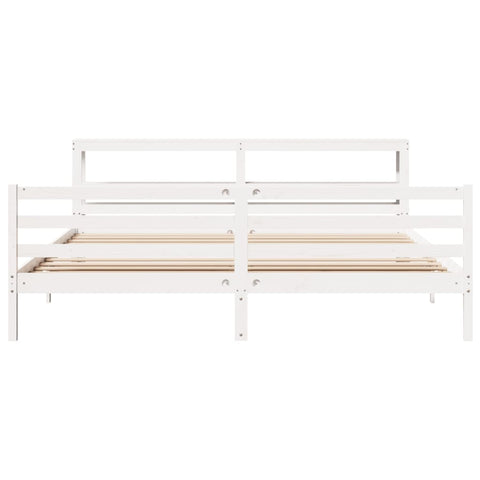 vidaXL Bed Frame without Mattress White 200x200 cm Solid Wood Pine