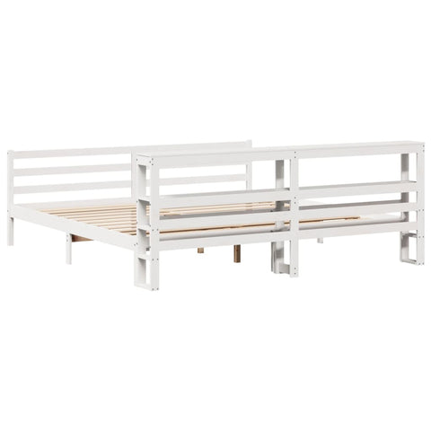 vidaXL Bed Frame without Mattress White 200x200 cm Solid Wood Pine