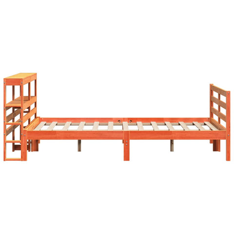 vidaXL Bed Frame without Mattress Wax Brown 135x190 cm Double Solid Wood Pine