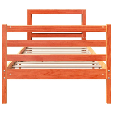 vidaXL Bed Frame without Mattress Wax Brown 100x200 cm Solid Wood Pine