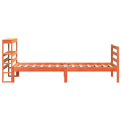 vidaXL Bed Frame without Mattress Wax Brown 100x200 cm Solid Wood Pine
