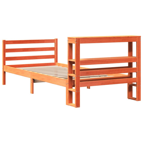 vidaXL Bed Frame without Mattress Wax Brown 100x200 cm Solid Wood Pine