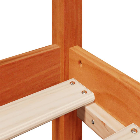 vidaXL Bed Frame without Mattress Wax Brown 150x200 cm King Size Solid Wood Pine