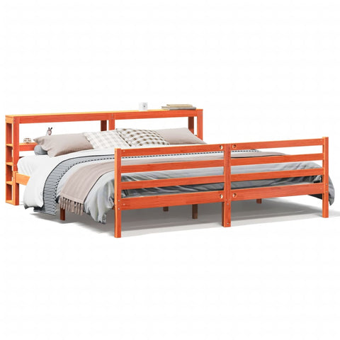 vidaXL Bed Frame without Mattress Wax Brown 180x200 cm Super King Solid Wood Pine