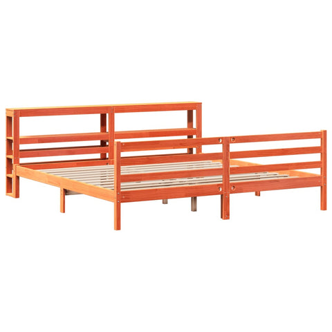 vidaXL Bed Frame without Mattress Wax Brown 180x200 cm Super King Solid Wood Pine