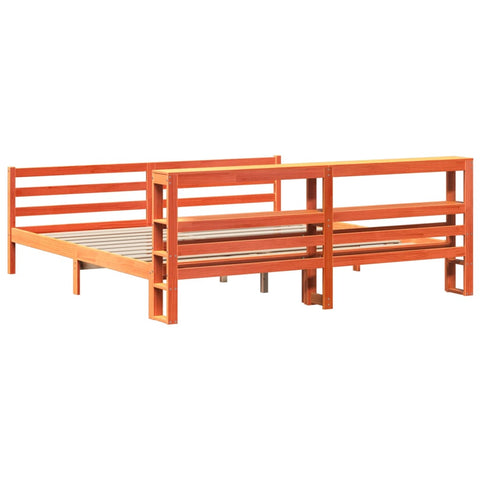 vidaXL Bed Frame without Mattress Wax Brown 180x200 cm Super King Solid Wood Pine