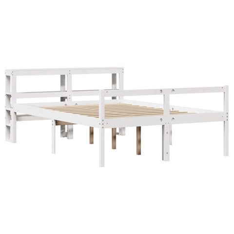 vidaXL Senior Bed with Headboard without Mattress White 150x200 cm King Size