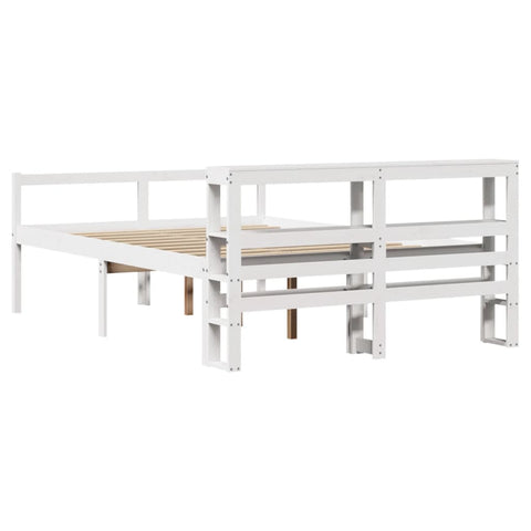 vidaXL Senior Bed with Headboard without Mattress White 150x200 cm King Size