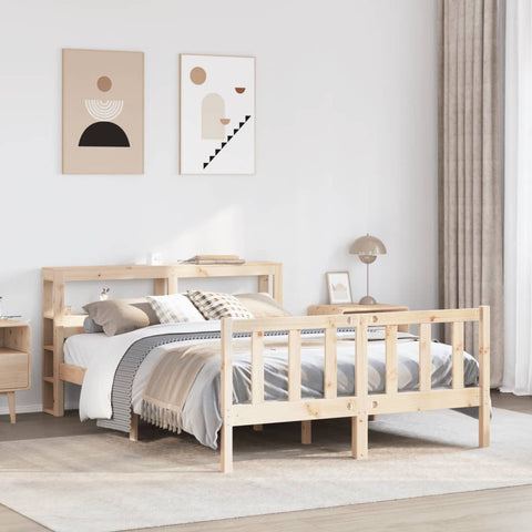 vidaXL Bed Frame without Mattress 120x190 cm Small Double Solid Wood Pine