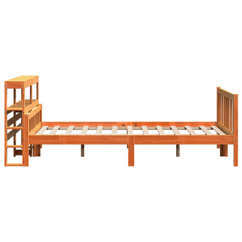 vidaXL Bed Frame with Headboard without Mattress Wax Brown 160x200 cm
