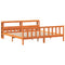 vidaXL Bed Frame with Headboard without Mattress Wax Brown 180x200 cm Super King
