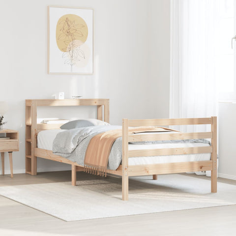 vidaXL Bed Frame with Headboard without Mattress 90x200 cm