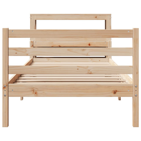 vidaXL Bed Frame with Headboard without Mattress 100x200 cm