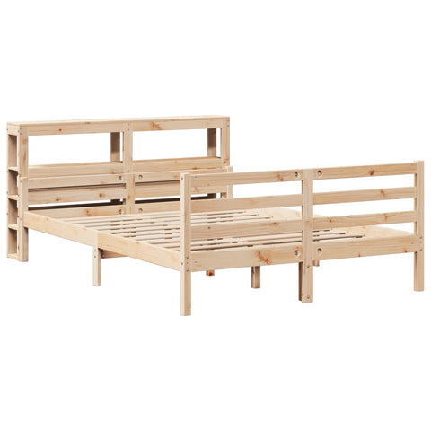 vidaXL Bed Frame with Headboard without Mattress 140x200 cm