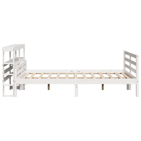vidaXL Bed Frame with Headboard without Mattress White 140x200 cm