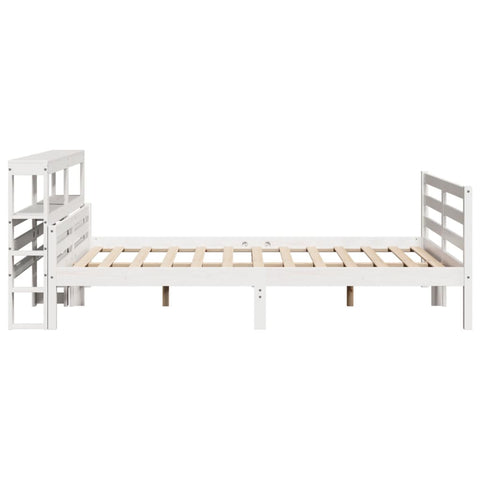 vidaXL Bed Frame with Headboard without Mattress White 150x200 cm King Size