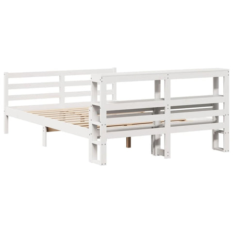 vidaXL Bed Frame with Headboard without Mattress White 150x200 cm King Size