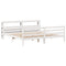 vidaXL Bed Frame with Headboard without Mattress White 180x200 cm Super King