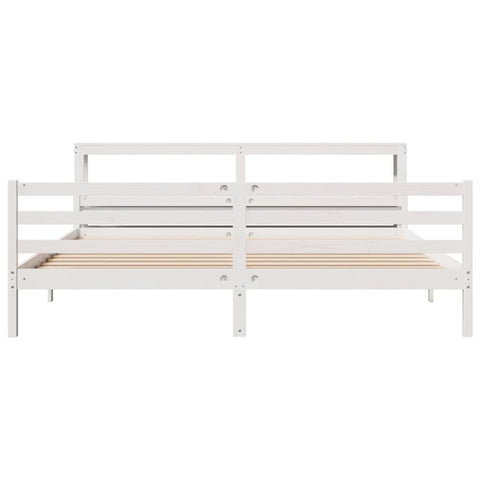 vidaXL Bed Frame with Headboard without Mattress White 200x200 cm