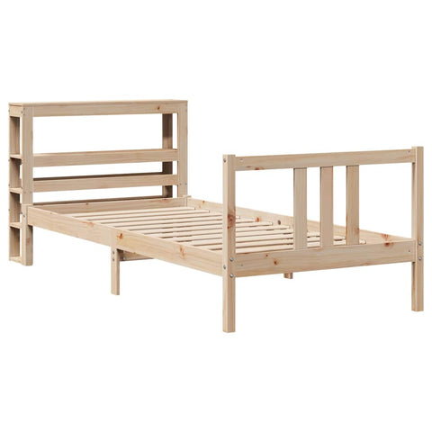 vidaXL Bed Frame with Headboard without Mattress 75x190 cm Small Single