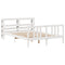 vidaXL Bed Frame with Headboard without Mattress White 140x200 cm