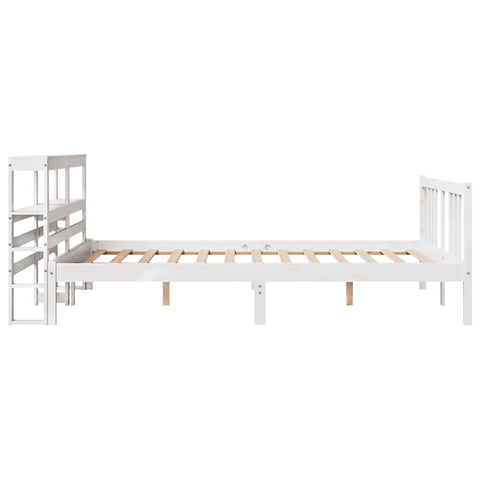 vidaXL Bed Frame with Headboard without Mattress White 140x200 cm