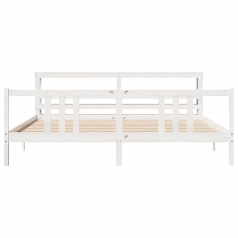 vidaXL Bed Frame with Headboard without Mattress White 200x200 cm