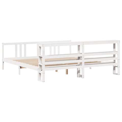 vidaXL Bed Frame with Headboard without Mattress White 200x200 cm