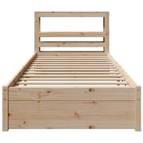 vidaXL Bed Frame with Headboard without Mattress 75x190 cm Small Single