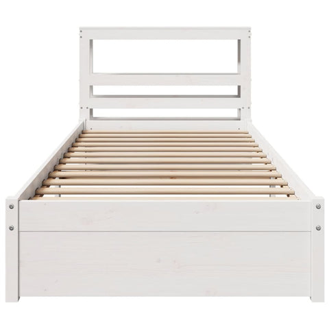 vidaXL Bed Frame with Headboard without Mattress White 90x190 cm Single