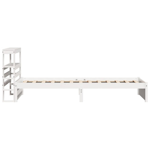 vidaXL Bed Frame with Headboard without Mattress White 90x190 cm Single