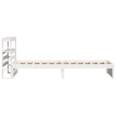 vidaXL Bed Frame with Headboard without Mattress White 90x200 cm