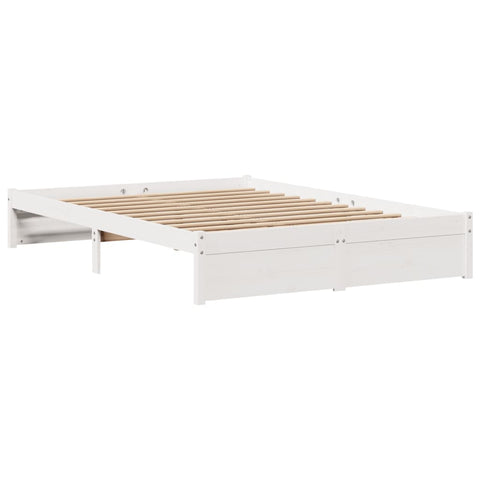 vidaXL Bed Frame with Headboard without Mattress White 150x200 cm King Size