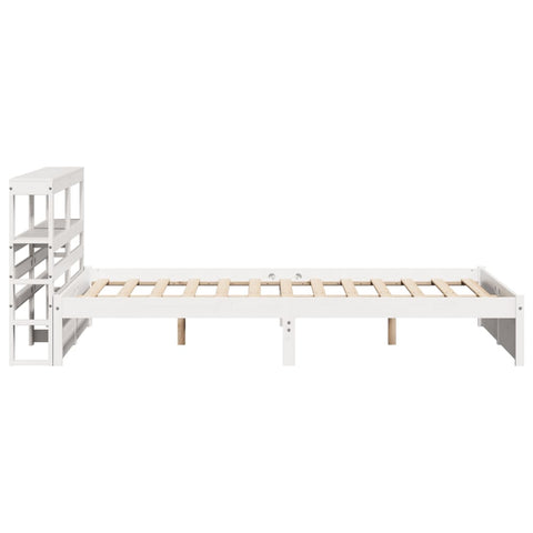 vidaXL Bed Frame with Headboard without Mattress White 150x200 cm King Size