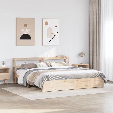 vidaXL Bed Frame with Headboard without Mattress 180x200 cm Super King