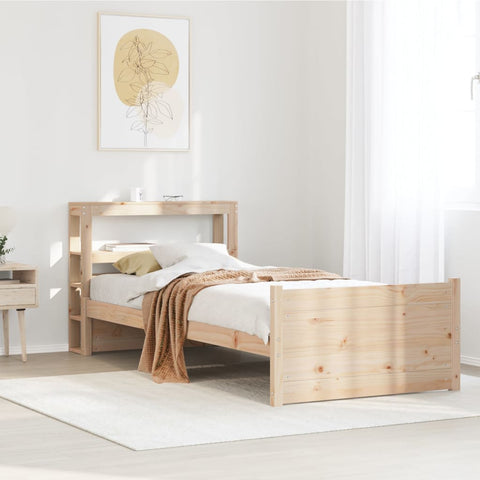 vidaXL Bed Frame with Headboard without Mattress 90x190 cm Single