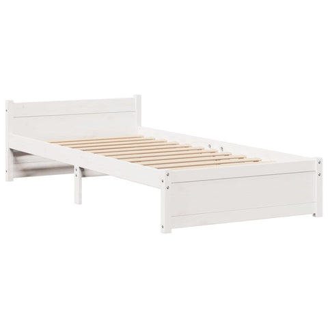vidaXL Bed Frame with Headboard without Mattress White 90x190 cm Single