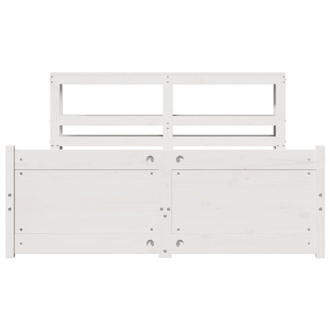 vidaXL Bed Frame with Headboard without Mattress White 135x190 cm Double