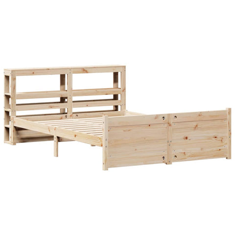 vidaXL Bed Frame with Headboard without Mattress 140x190 cm