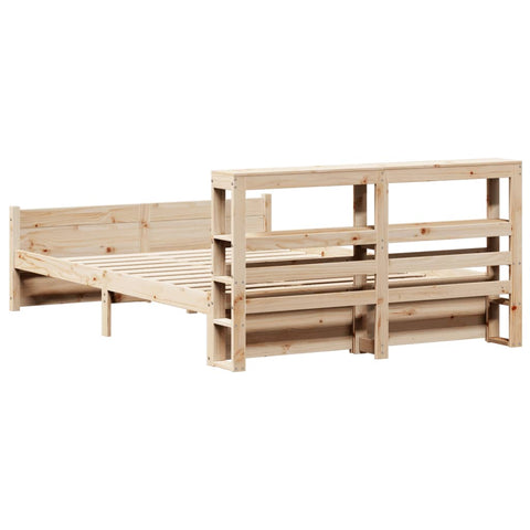 vidaXL Bed Frame with Headboard without Mattress 140x190 cm