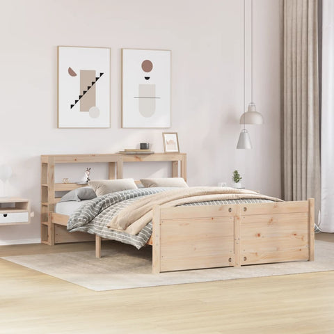 vidaXL Bed Frame with Headboard without Mattress 140x190 cm