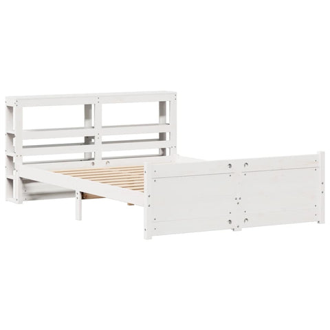 vidaXL Bed Frame with Headboard without Mattress White 160x200 cm