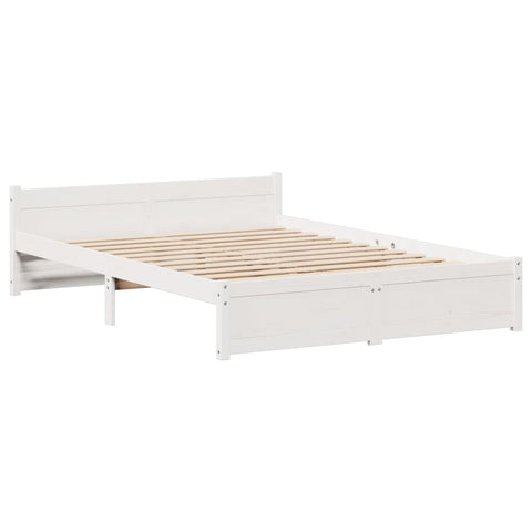 vidaXL Bed Frame with Headboard without Mattress White 160x200 cm
