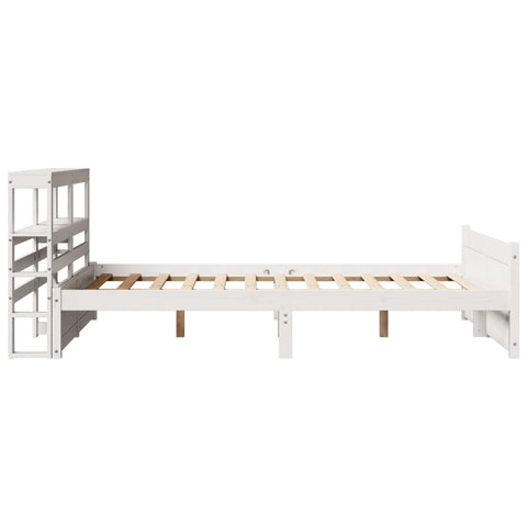 vidaXL Bed Frame with Headboard without Mattress White 160x200 cm