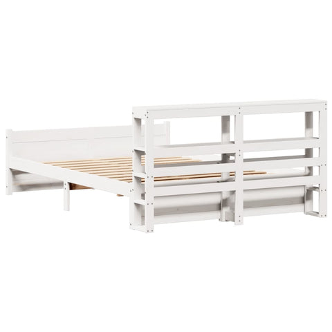 vidaXL Bed Frame with Headboard without Mattress White 160x200 cm